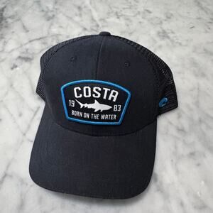 Costa Born On The Water Trucker Hat Black Mesh Snapback Cap